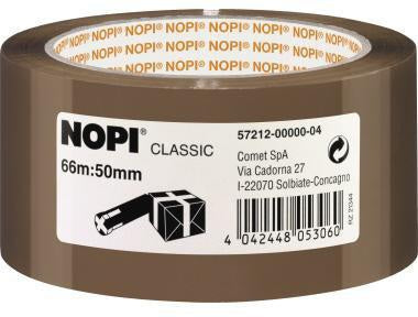 NOPI Packband Classic 57211-00000 50mm x 66m transparent – Hochwertiges Verpackungsklebeband