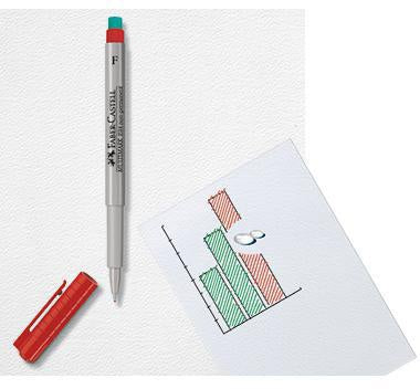Faber-Castell MULTIMARK 152521 CD/DVD Marker mit Radierer, rote Tinte, 1 mm – Made in Germany