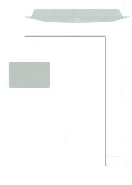 MAILMEDIA Versandtasche DIN C4 mit Fenster, 100 g/m² Offsetpapier, Haftklebung, weiß