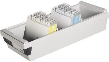 HAN Karteikasten 957-11 DIN A7 quer, lichtgrau, für 1.300 Karten, inkl. Sichtreiter