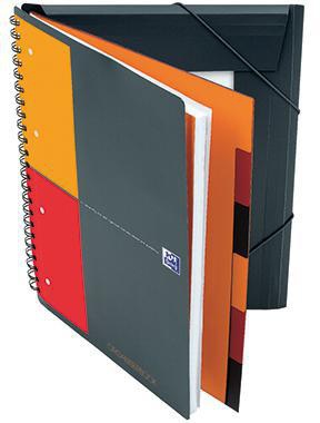 OXFORD International Organiserbook Collegeblock DIN A4+ kariert 80 Blatt mit 6 Registern