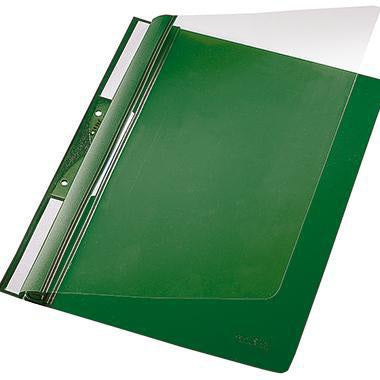 Leitz Einhakhefter 41900025 DIN A4 kaufmännische Heftung PVC rot – Schnellhefter mit Einschubkanal