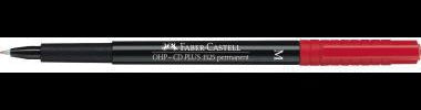 Faber-Castell MULTIMARK 152521 CD/DVD Marker mit Radierer, rote Tinte, 1 mm – Made in Germany