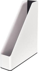 Leitz Stehsammler WOW 53621001 DIN A4 PS weiß/grau – Design-Zeitschriftenhalter