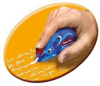 TIPP-EX Korrekturroller Pocket Mouse 4,2 mm x 10 m – reißfestes Polyesterband, bewegliche Spitze