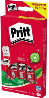 PRITT Klebestift Original Multipack 10x11g – 97% naturbasierte Inhaltsstoffe, lösemittelfrei