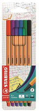 STABILO point 88 Fineliner 0,4 mm – 6er-Set farbig sortiert für präzises Schreiben