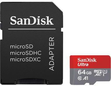 SanDisk Ultra microSDXC Speicherkarte 64 GB Class 10 UHS-I bis 140 MB/s inkl. SD-Adapter