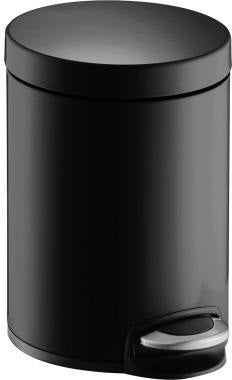 HELIT Tret-Abfalleimer the silent Classic 20 l Stahlblech weiß – leiser Treteimer mit Inneneimer