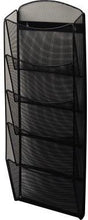 helit Wand-Prospekthalter Mesh H6260095 DIN A4, 5 Fächer, Stahl schwarz