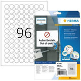 HERMA Universaletikett 20 mm rund, 2.400 Stück, weiß, wieder ablösbar, FSC-zertifiziert