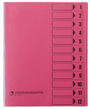 BENE Ordnungsmappe 83800GN DIN A4 mit 12 Fächern in Grün – Recyclingkarton, 250 g/m²