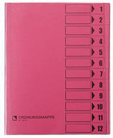BENE Ordnungsmappe 83800GN DIN A4 mit 12 Fächern in Grün – Recyclingkarton, 250 g/m²