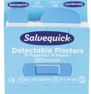 Salvequick Nachfüllset Pflasterspender detektierbar Refill 51030126 für Fingerkuppen