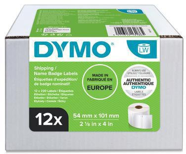 DYMO Versandetikett 13186 Original 54 x 101 mm weiß, 2.640 Etiketten (12 Rollen)