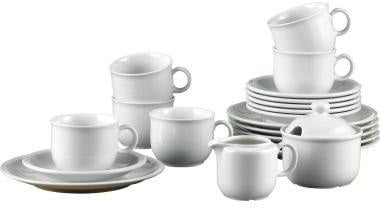 Seltmann Weiden Kaffeeservice Compact Uni 20-teilig weiß – Porzellan Made in Germany