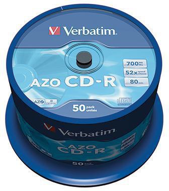Verbatim CD-R 52x 700MB 80Min Rohlinge – 50er Spindel mit Crystal-Oberfläche