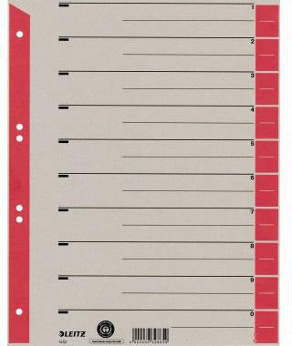 LEITZ Trennblatt 16523025 DIN A4 Karton Tab rot 25 St./Pack.