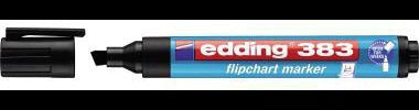 edding Flipchartmarker 383 mit Keilspitze – Schwarz, 1-5 mm, nachfüllbar & geruchsneutral