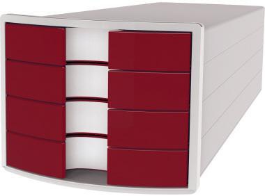 HAN Schubladenbox IMPULS 1012-11 – 4 Schubladen für DIN A4/C4, lichtgrau, stapelbar