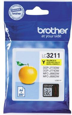 Brother Tintenpatrone LC3211Y gelb – Originalzubehör für ca. 200 Seiten