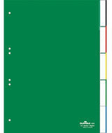 DURABLE Register 622105 DIN A4 10-teilig Hartfolie grün mit Einsteckschildern und DURAPRINT-Beschriftung