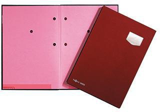 PAGNA Unterschriftenmappe de Luxe 24102-01 DIN A4 10 Fächer rot mit rosa Fächerblock