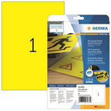 HERMA Folienetikett 8033 gelb 210 x 297 mm – wetterfest, 25 Bögen