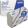 Scott Essential 6609 Papierhandtücher 2-lagig weiß 16x220Bl. – Interfold-Falz für Handtuchspender