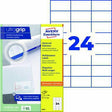 AVERY ZWECKFORM Universaletikett ultragrip 70 x 37 mm weiß, 2.400 Etiketten, FSC-zertifiziert