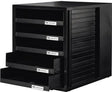HAN Schubladenbox SCHRANK-SET DIN A4 mit 5 Schubladen, Polystyrol, schwarz