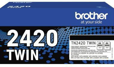 Brother Toner TN-2420TWIN Originalzubehör 2er-Pack Schwarz je ca. 3.000 Seiten