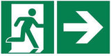 Hinweisschild Rettungsweg links 30x15cm Hart-PVC von Soennecken – nachleuchtend, witterungsbeständig