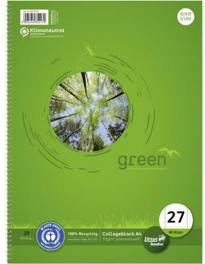 Staufen Collegeblock Green DIN A4 liniert 70g/m² 80 Blatt Recyclingpapier