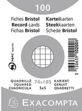 Exacompta Karteikarte DIN A7 kariert weiß 100 St./Pack. – 205 g/m², PEFC