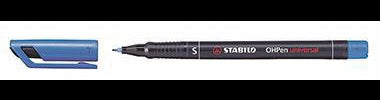 STABILO Folienstift OHPen 841/41 S – Permanent blau, 0,4 mm, bis 72 Std. Austrocknungsschutz
