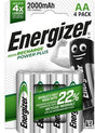 Energizer Recharge PowerPlus Akku AA/HR6 2000 mAh 4er-Pack NiMH vorgeladen