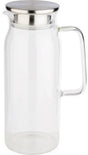 APS Karaffe 1,5 l aus Glas mit Edelstahl-Deckel – transparent, 10 x 26 cm