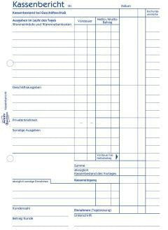 Avery Zweckform Kassenbericht 305 DIN A5 50 Blatt – Formular für Tageseinnahmen