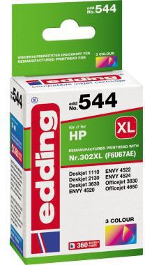 edding Tintenpatrone EDD-544 kompatibel mit HP 302XL, mehrfarbig, 16 ml, ca. 360 Seiten