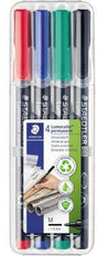 STAEDTLER Lumocolor permanent 317 Folienstift 1 mm 4er-Set farbig sortiert