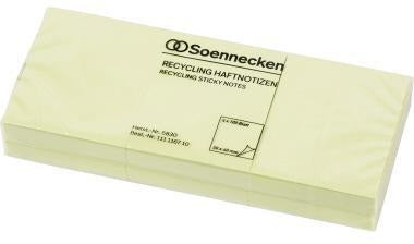 Soennecken Haftnotiz oeco Recycling 75x75 mm gelb 6 Blöcke à 100 Blatt