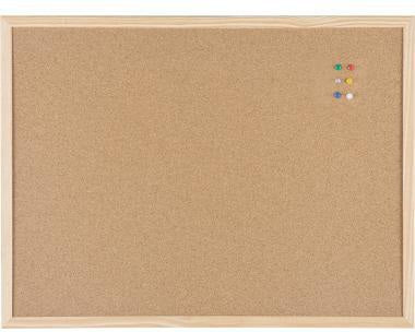 BI-OFFICE Korktafel Basic 60x45 cm mit Kiefernholz-Rahmen – selbstheilende Pinnwand