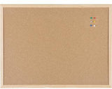 BI-OFFICE Korktafel Basic 60x45 cm mit Kiefernholz-Rahmen – selbstheilende Pinnwand