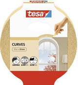 tesa Malerband Kurven 56533-00001-00 25mm x 25m – Perfekt für Rundungen und unregelmäßige Formen