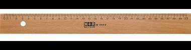 M+R Lineal 20 cm aus Buchenholz – Naturbelassen mit mm-Teilung und Aufhängeloch