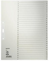 LEITZ Zahlenregister 1-31 DIN A4 volle Höhe grau aus recyceltem Tauenpapier