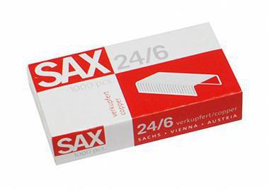 SAX Heftklammern 24/6 mm verkupfert – 1.000 Stück pro Packung