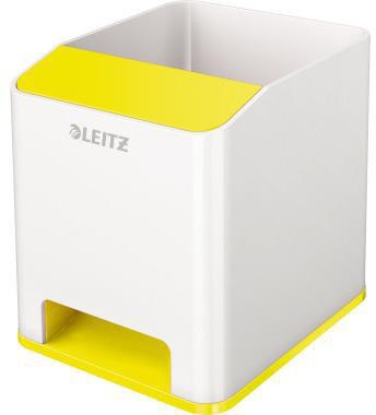 Leitz Stifteköcher WOW Duo Colour weiß/pink – mit Smartphone-Fach & Soundverstärkung