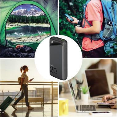 Goobay Powerbank 53939 20000mAh LED QC/PD – Schnellladen für bis zu 3 Geräte